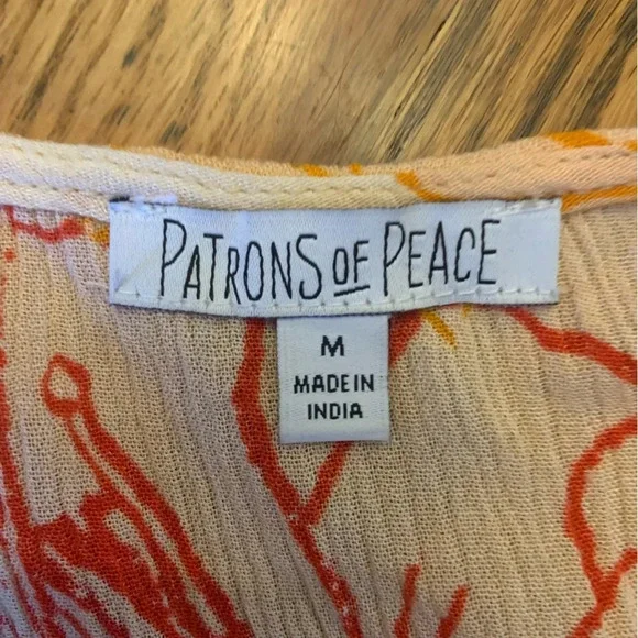 PATRONS OF PEACE Floral Crop Top Smocked medium boho - Picture 6 of 6